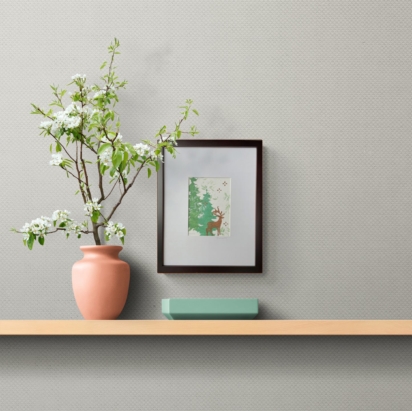 Classic Deer with Evergreens