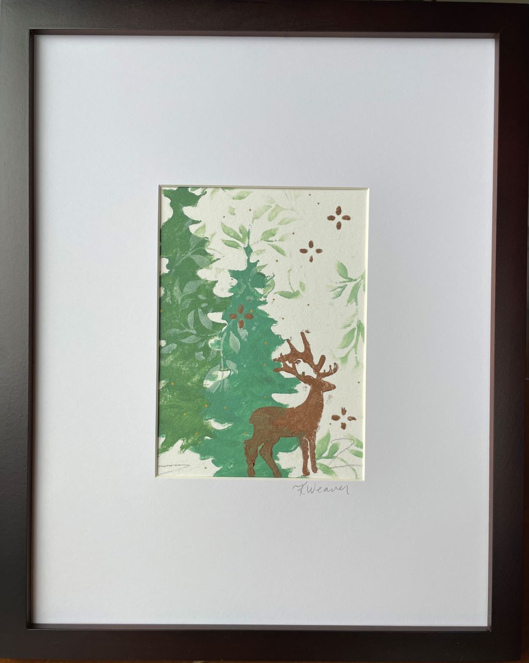 Classic Deer with Evergreens
