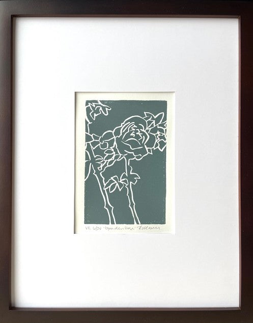 Garden Rose Linocut #6