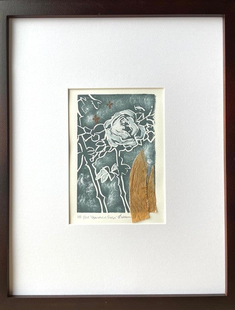 Garden Rose Linocut #1