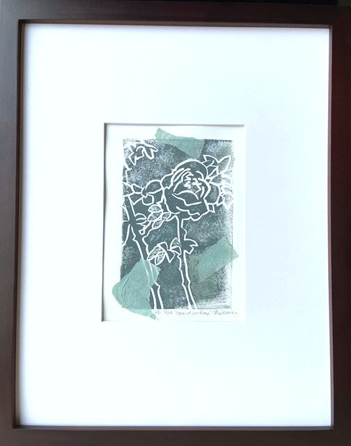 Garden Rose Linocut #3
