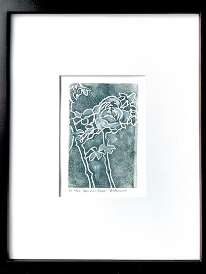 Garden Rose Linocut #4