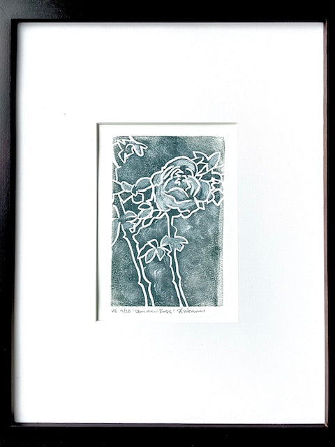 Garden Rose Linocut #4