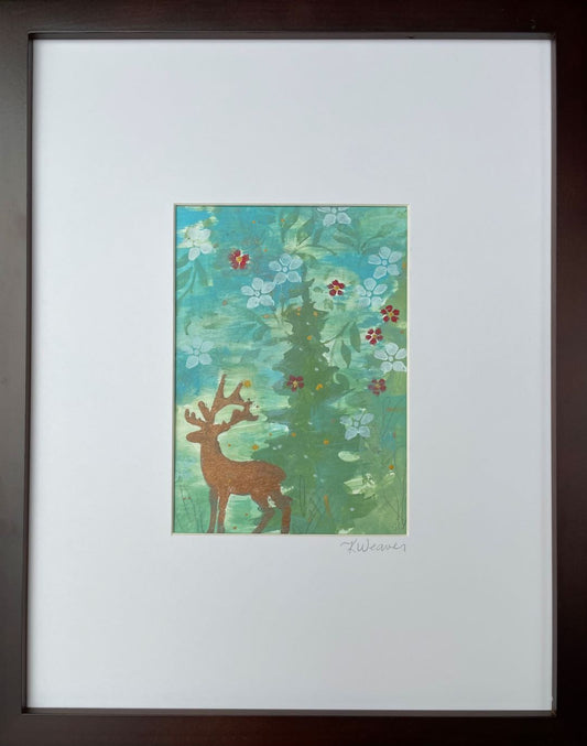 Reindeer Evergreen with Red Flowers