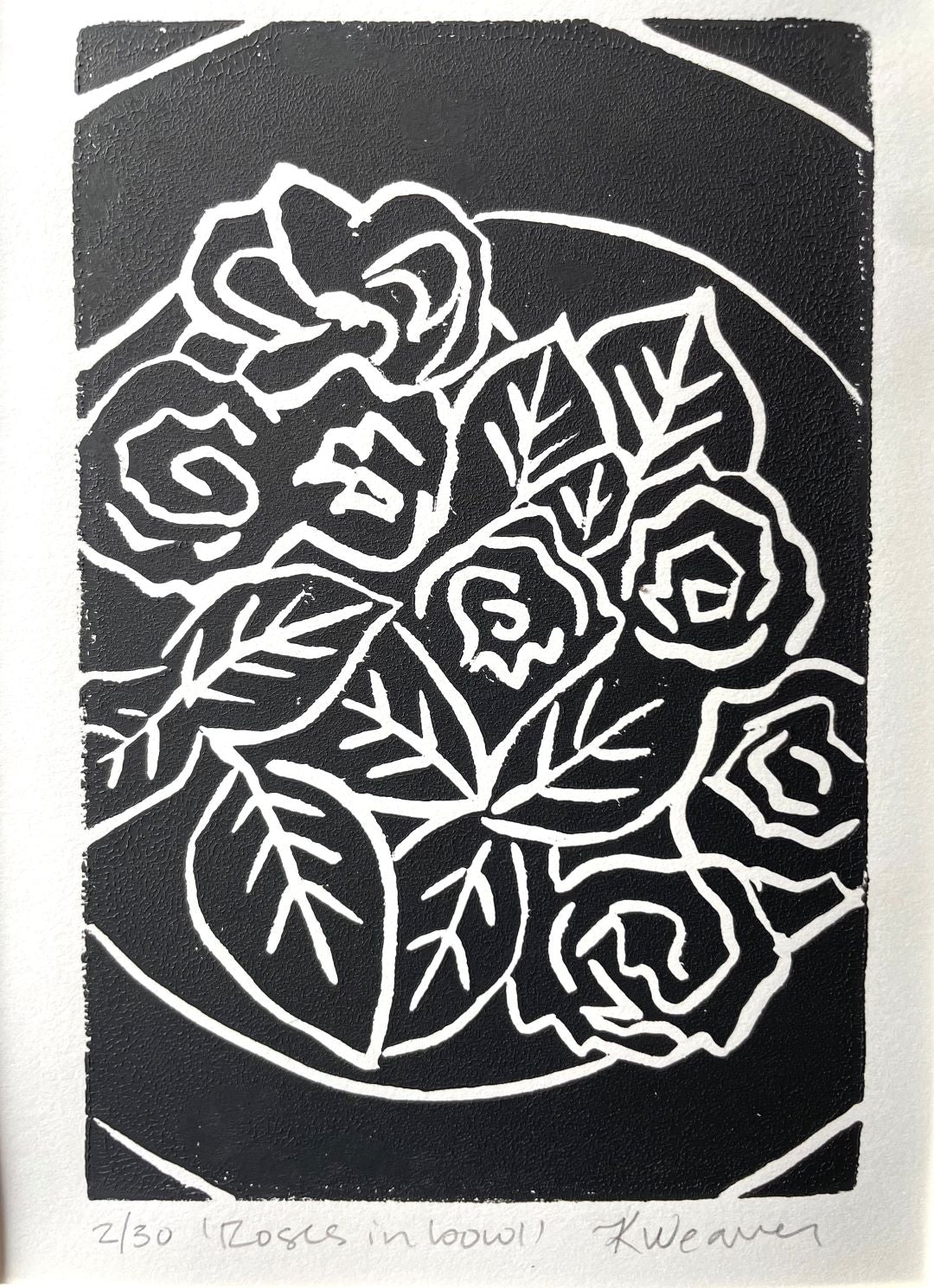 Roses in Bowl (Classic Black)