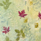 detail photo of acrylic painting with light green background and leaves red maple leaves abstract pattern bright and cheerful